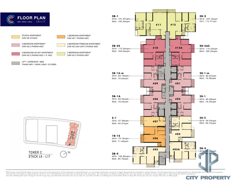 mặt bằng layout the crest